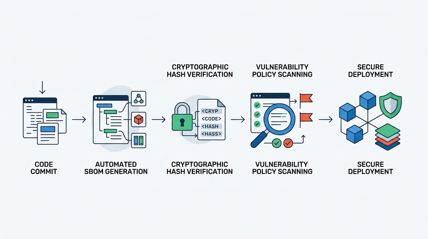 A technical architecture diagram illustrating a secure-by-design CI/CD pipeline.